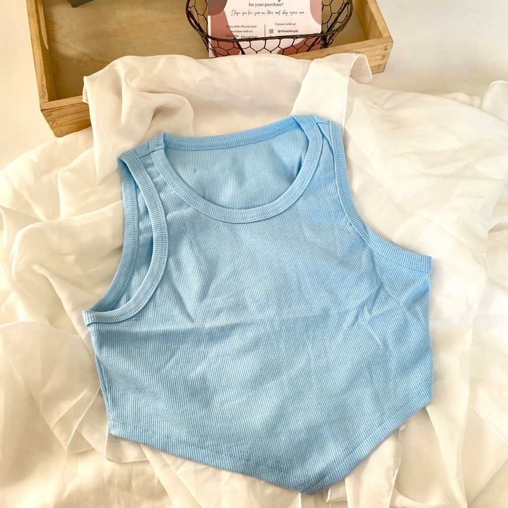 Baby blue crop top